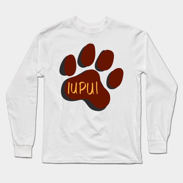 IUPUI Jaguars Paw Print Long Sleeve T-Shirt by turbo-swift
